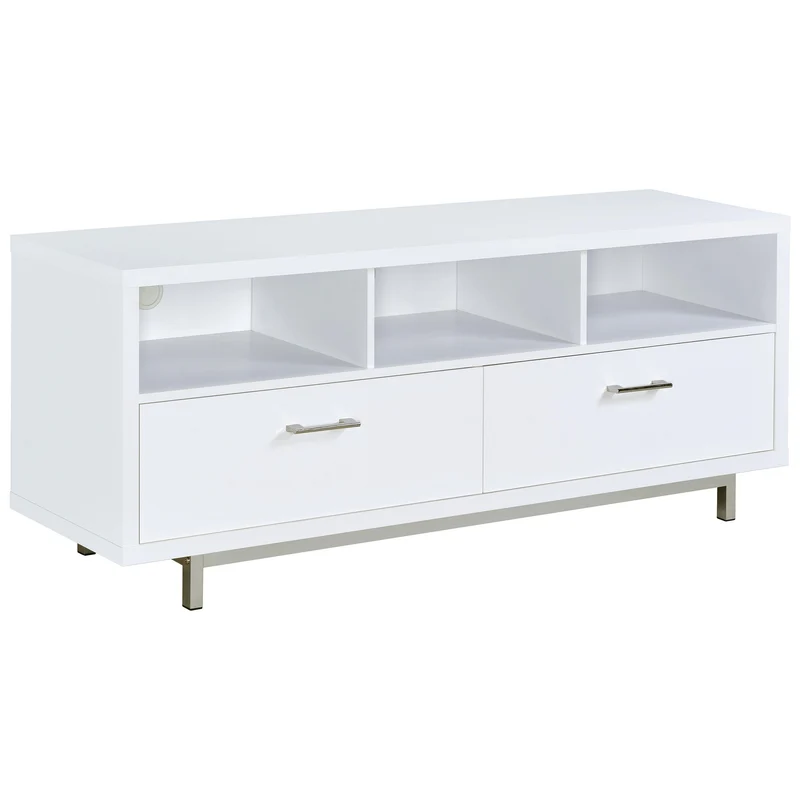 Coaster Furniture Casey 701972 2-Drawer Engineered Wood 60" TV Stand - White