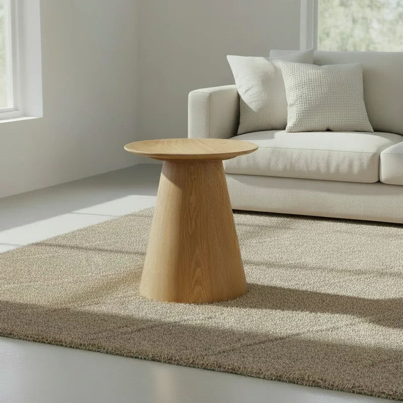 MESA DE CENTRO REDONDA ALTA EN ROBLE ELENA (Ø45 cm)
