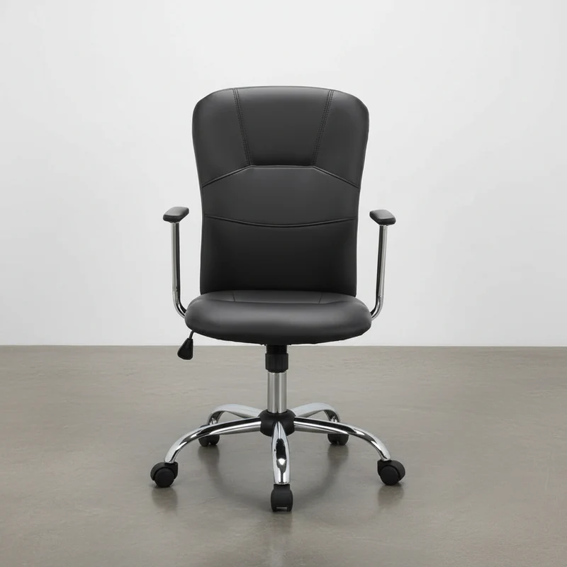 SILLA OFICINA EN PIEL SINTETICA CON REPOSABRAZOS FLOTANTES MAGALI
