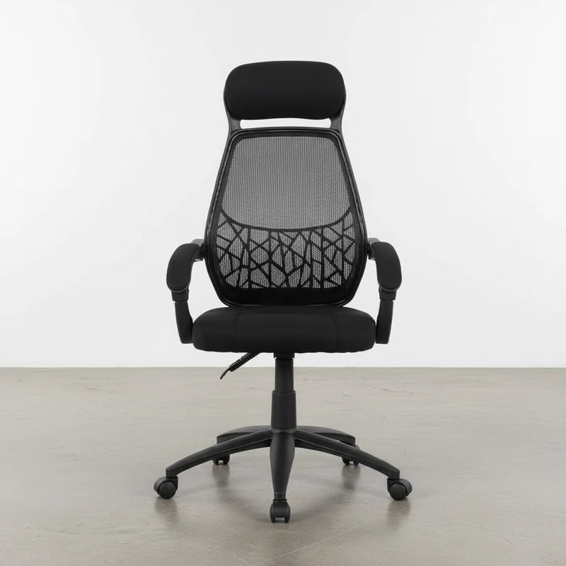 SILLLA OFICINA RECLINABLE EN MAYA Y TELA ERIKA