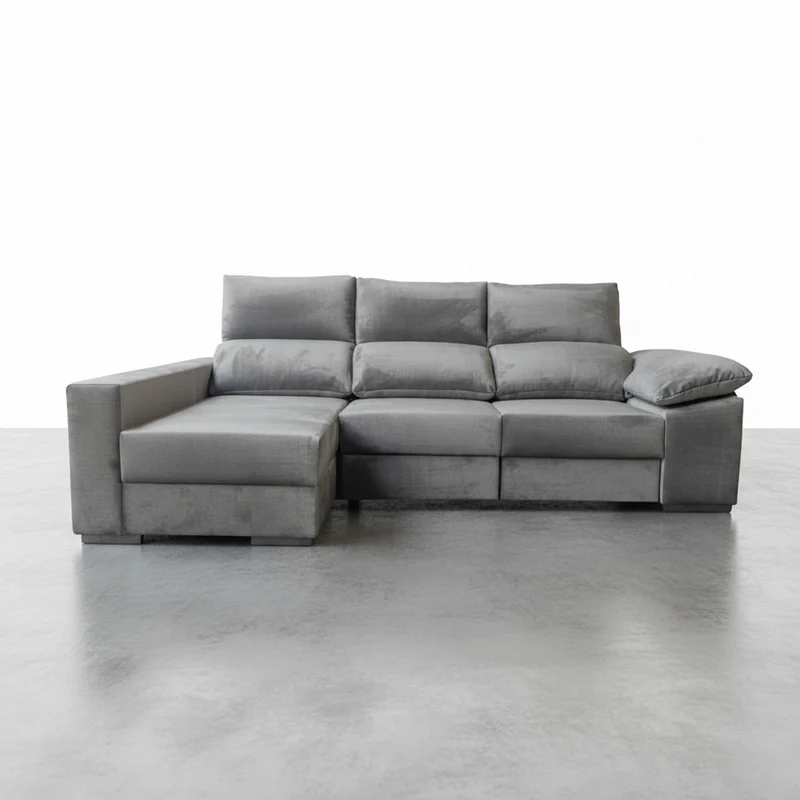 SOFA CHAISE LONGUE 3 PLAZAS TELA ALBANY ACUALINE ALBORAIA