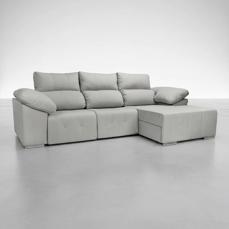 SOFA CHAISE LONGUE MOTORIZADO 3 PLAZAS EN TELA MOZART BOLT