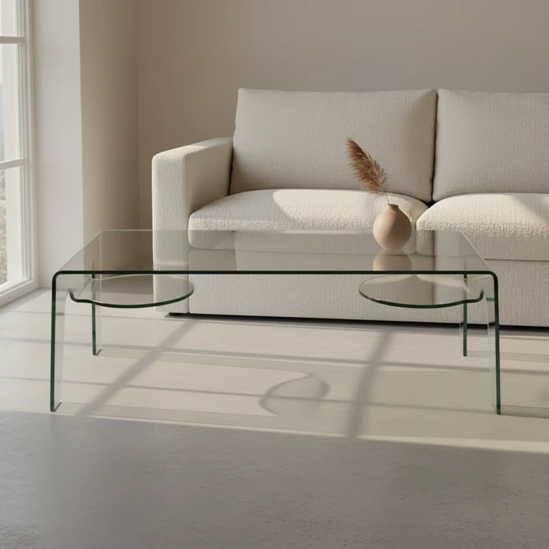 MESA DE CENTRO VIDRIO TEMPLADO 123x65 Cm VOLCANO