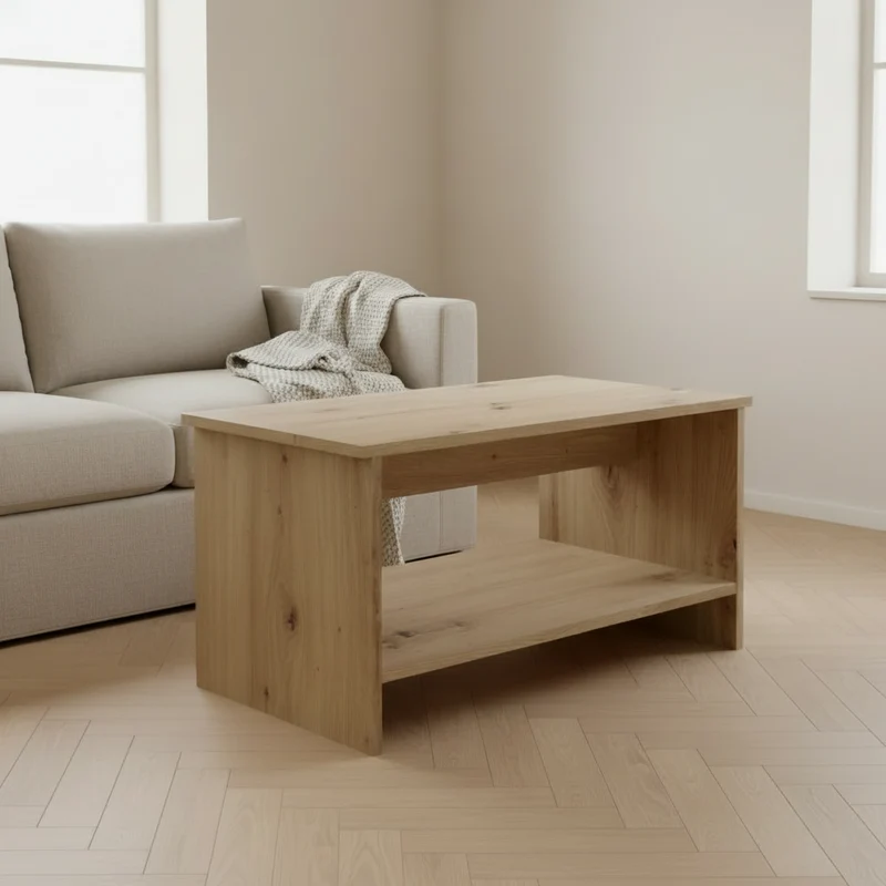 MESA DE CENTRO RECTANGULAR 90x45 cm ROBLE ARTISAN TOKIO
