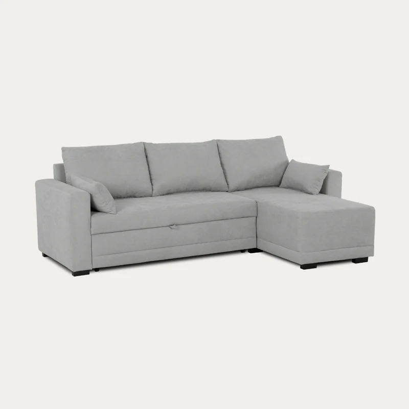 Sofá-Cama 3 Lugares com Chaise Longue Reversível - Leah