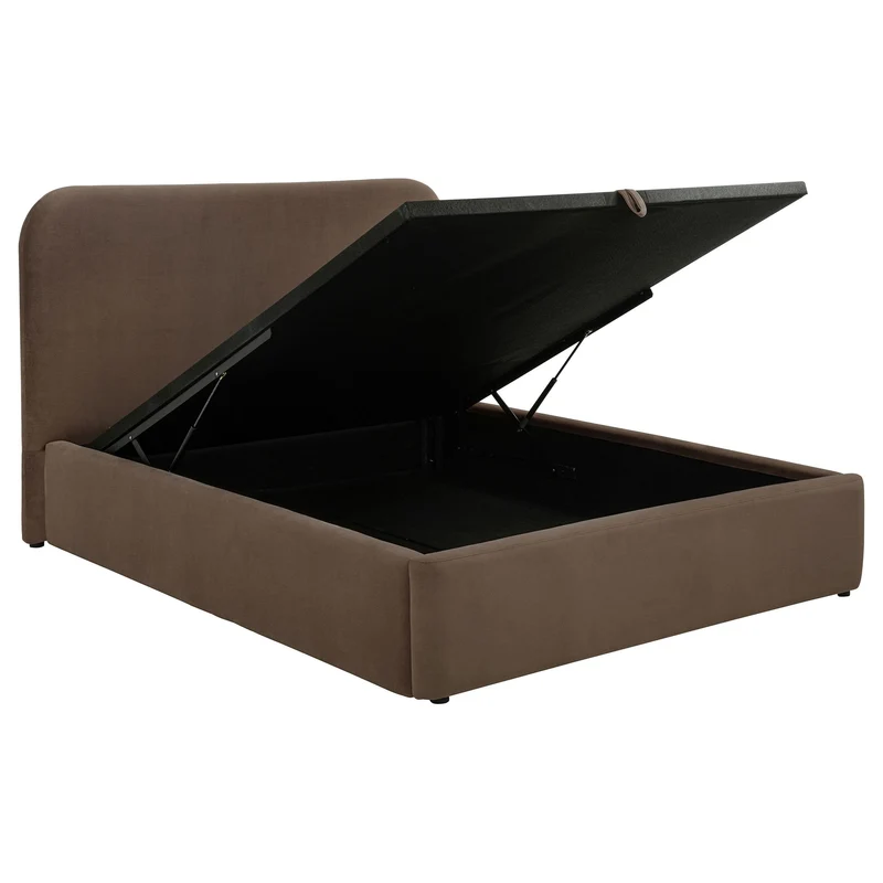 Coaster Furniture Anders 306037CHKE Upholstered Eastern King Storage Lift Platform Bed - Chocolate