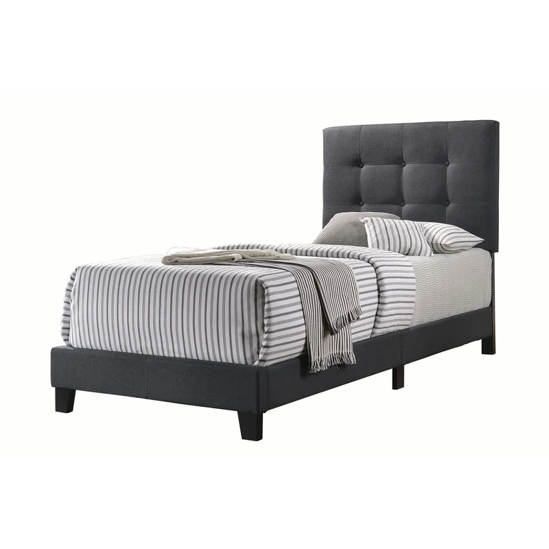 Coaster Furniture Mapes 305746T Upholstered Twin Panel Bed - Charcoal