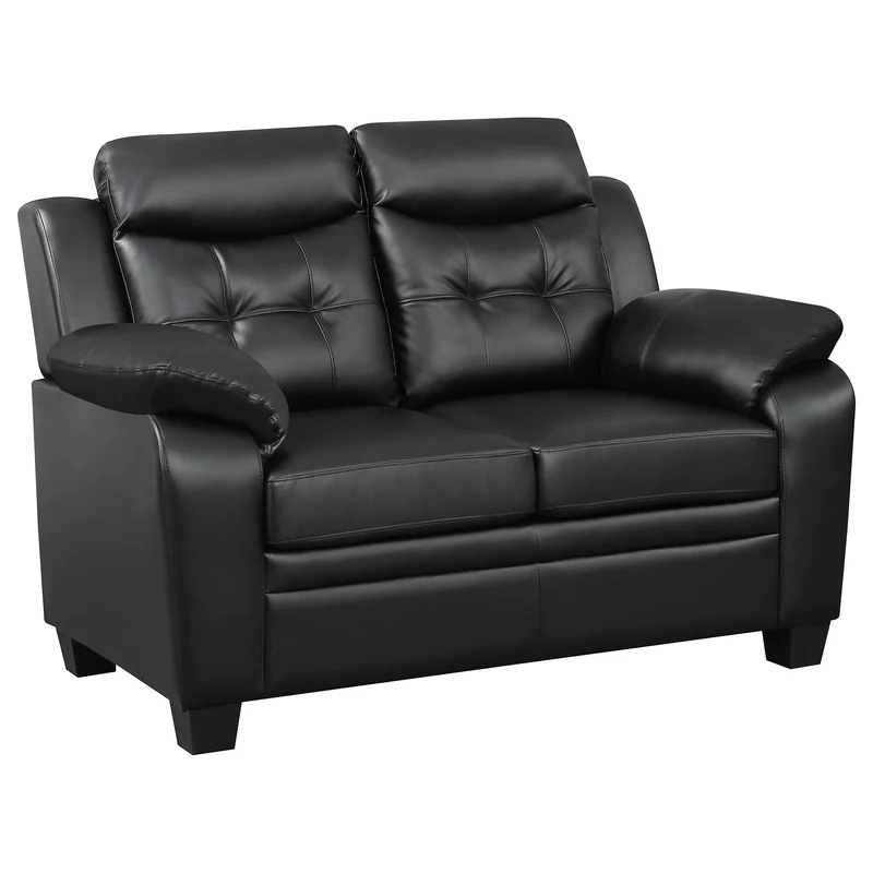 Coaster Furniture Finley 506552 Upholstered Padded Arm Tufted Loveseat - Black