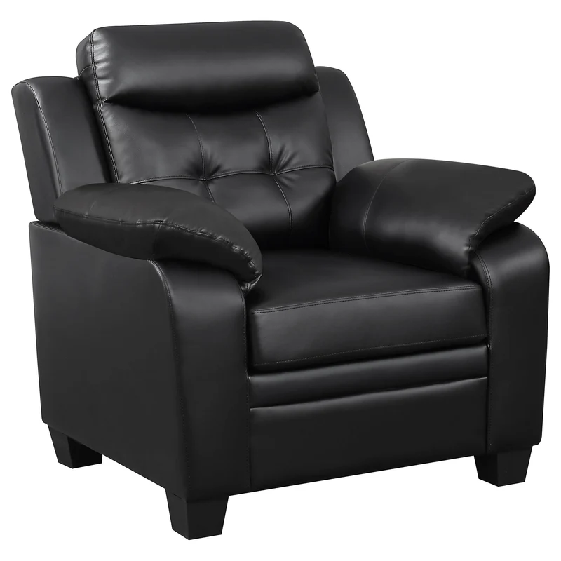 Coaster Furniture Finley 506553 Upholstered Padded Arm Tufted Accent Chair - Black