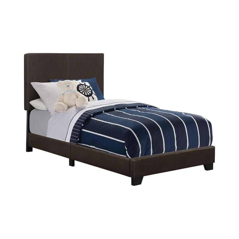 Coaster Furniture Dorian 300762T Faux Leather Upholstered Twin Panel Bed - Brown