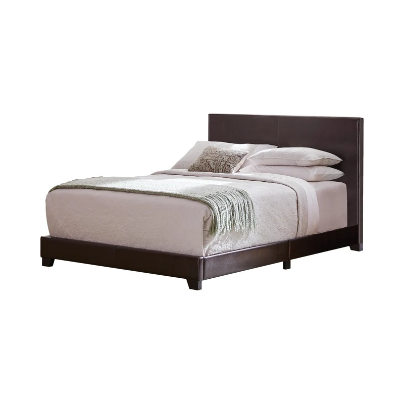 Coaster Furniture Dorian 300762Q Faux Leather Upholstered Queen Panel Bed - Brown