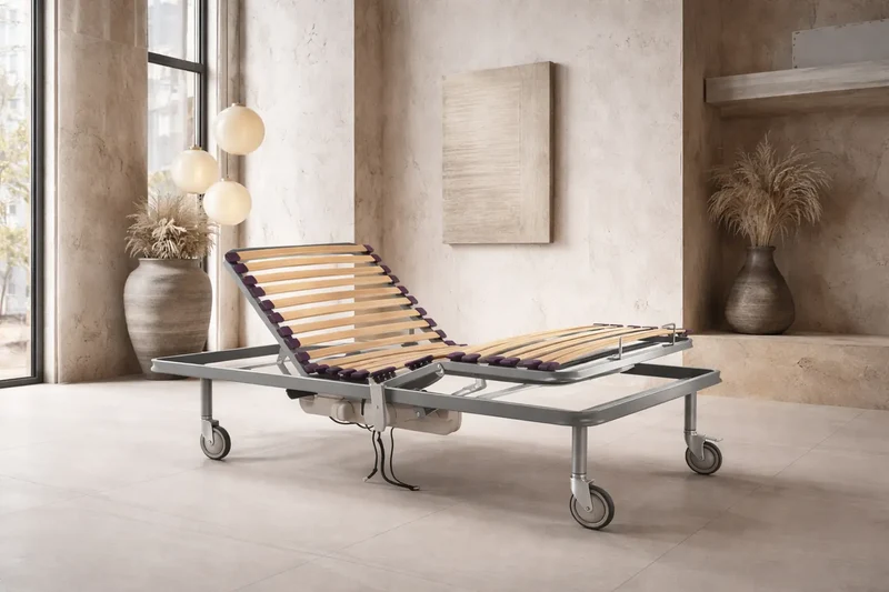Cama Geriatric Eléctrica 4 planos Ruedas con Freno