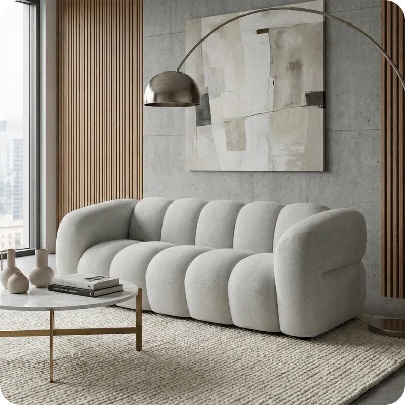 LUGANO 3 - seater sofa light grey