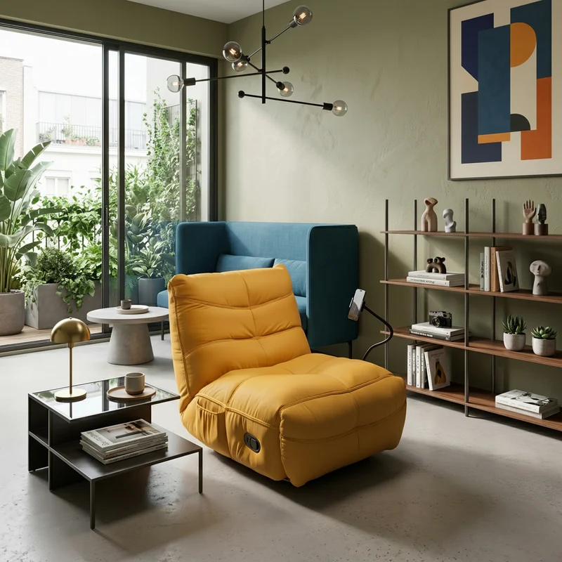 SILLON GIRATOTIO RECLINABLE EN TELA DIMIAN