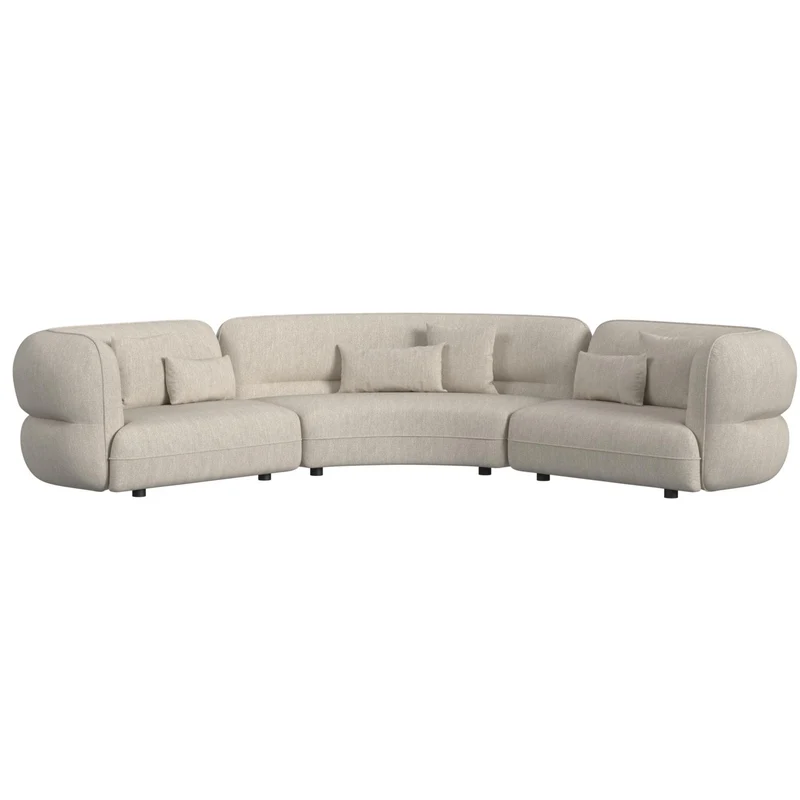 Elements International Four Seasons U-15310-11110-SS Sectional Set