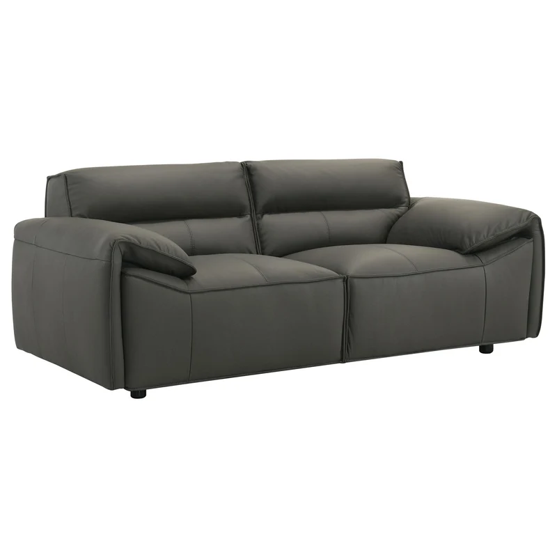 Coaster Furniture Buxton 509505 Top Grain Leather Upholstered Loveseat - Graphite