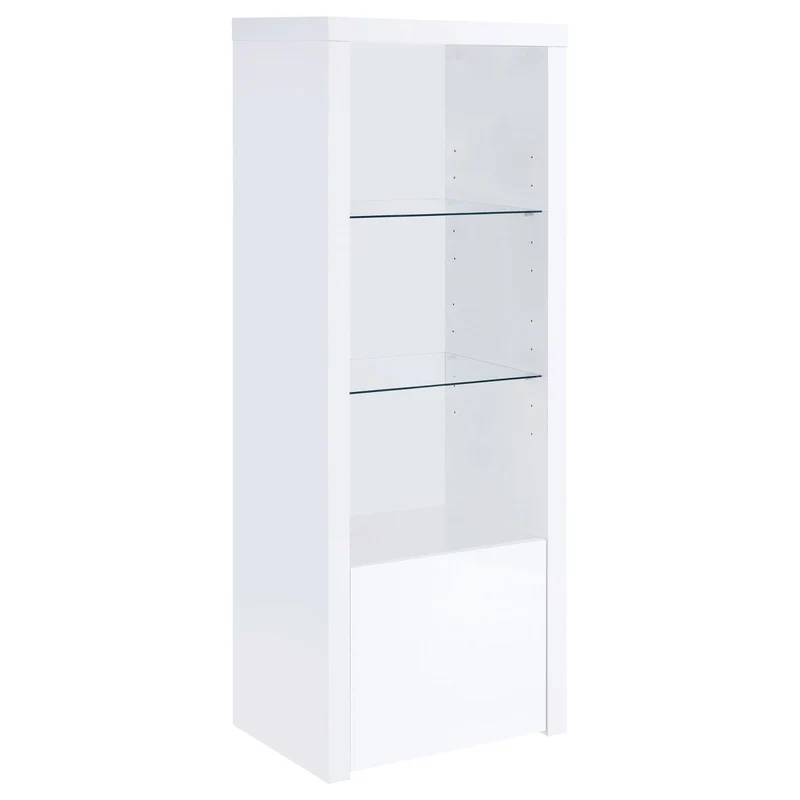 Coaster Furniture Jude 704254 3-shelf Engineered Wood Media Tower - High Gloss White