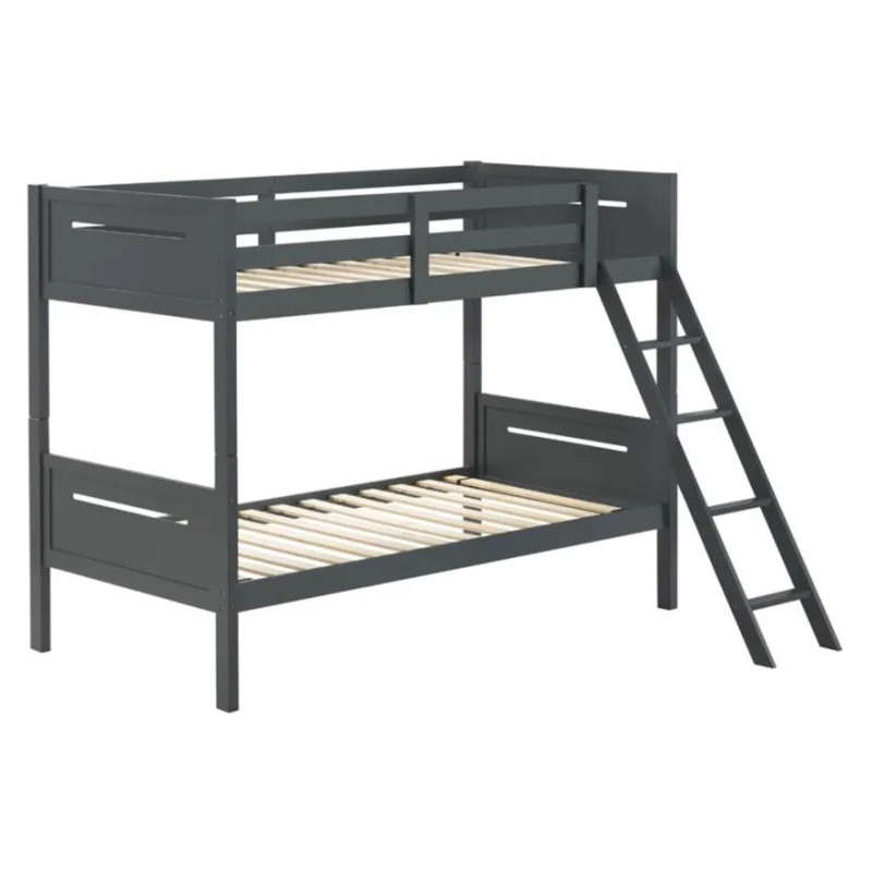 Coaster Furniture Littleton 405051GRY Wood Twin Over Twin Bunk Bed - Grey