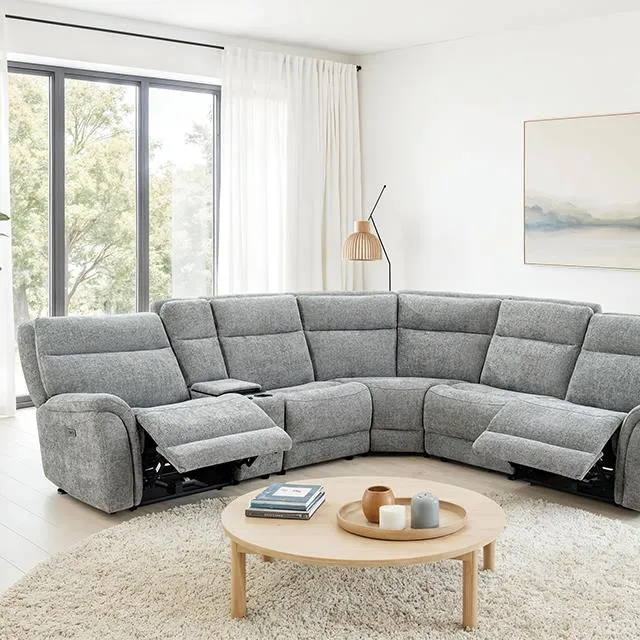 Furniture of America Mattheus CM9944GY-SECT-PM Power Sectional