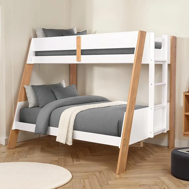Furniture of America Delbin FM-BK202WH-TF-BED Twin/Full Bunk Bed
