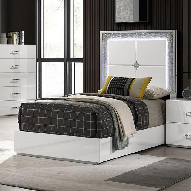 Furniture of America Stoholm FM72000WH-T-BED Twin Bed