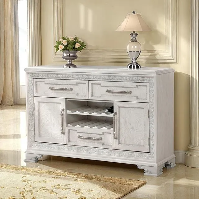 Furniture of America Stella Mia FM31000WH-SV Sideboard