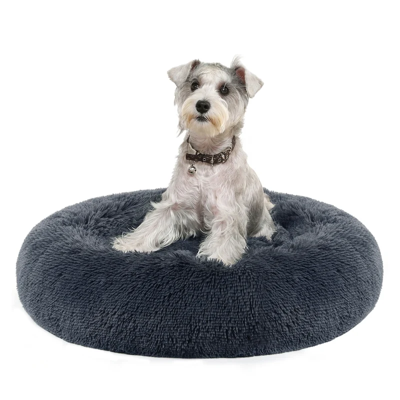 Feandrea Cama de Perros, Cama para Perros, Cojín Central Extraíble y Lavable, Alfombra de Felpa Suave y Mullida, 70 cm de Diámetro