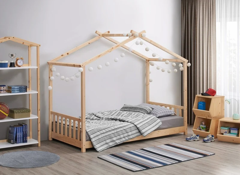 Cama nido NIDOU con barras de madera 90 x 190 cm