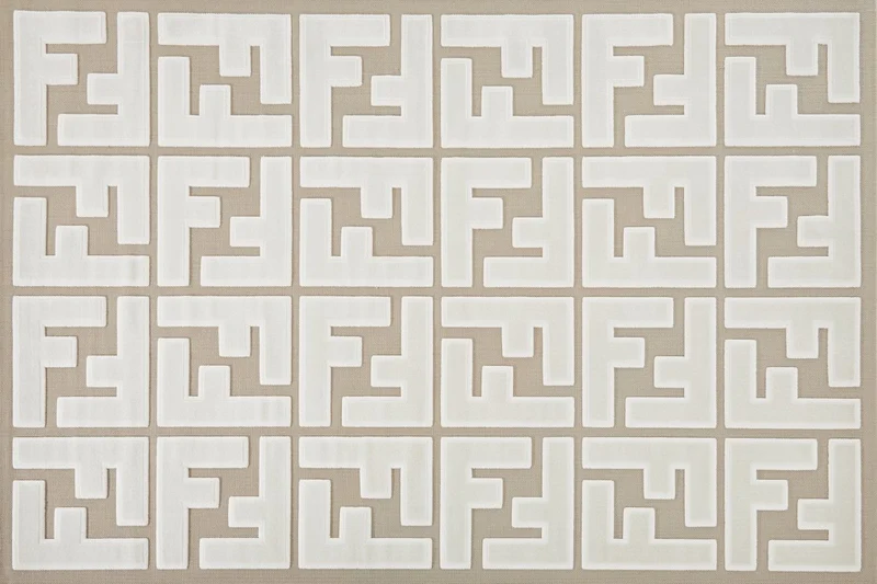Alfombra beige con estampado de letras beige 160 x 230 cm KEZIA