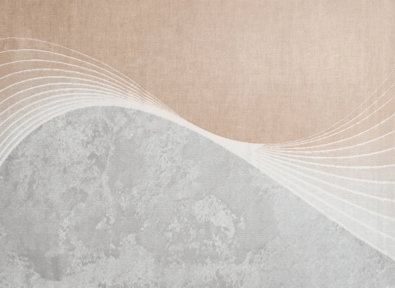 Alfombra beige y gris con motivos blancos 160 x 230 cm PORTO