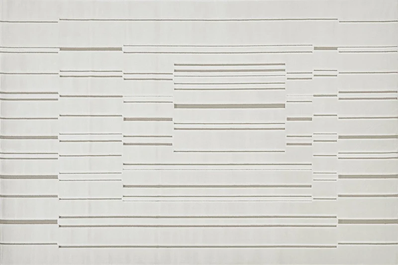 Alfombra blanco crudo con líneas asimétricas beige 200 x 290 cm AYLAN