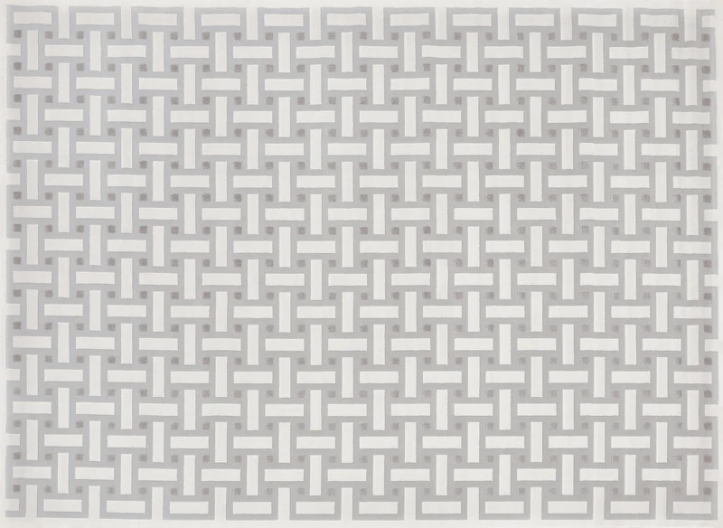 Alfombra beige y gris con motivos rectangulares 160 x 230 cm LYS