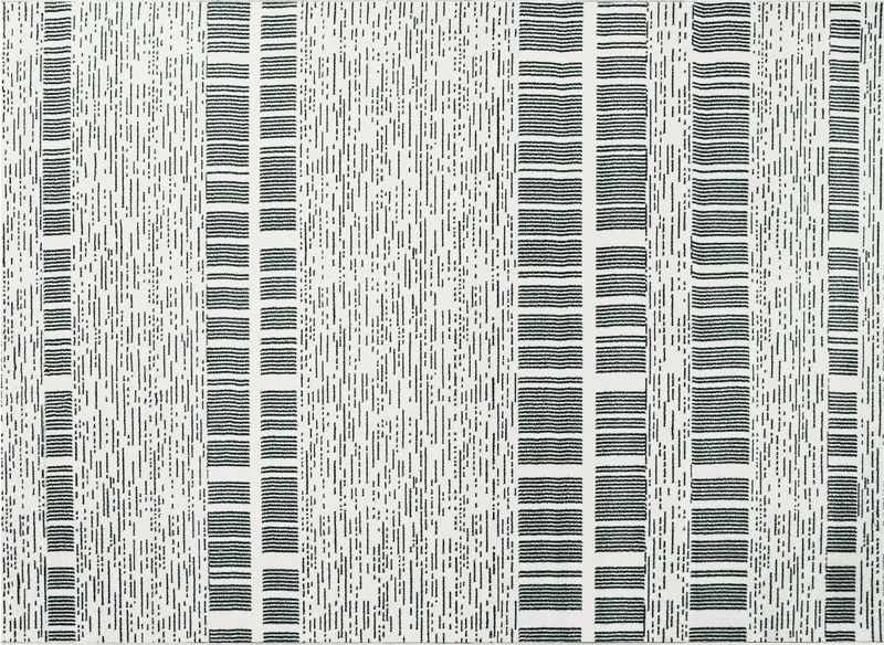 Alfombra gris con estampado de rayas 200 x 290 cm TILLEUL