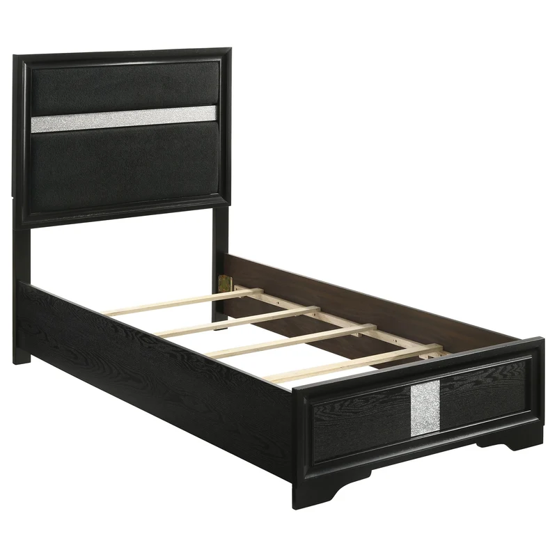 Coaster Furniture Miranda 206360T 54-inch Upholstered Twin Panel Bed - Black