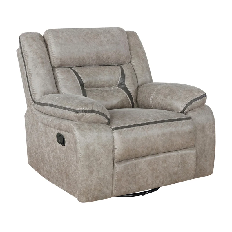 Coaster Furniture Greer 651353 Upholstered Swivel Glider Recliner Chair - Taupe