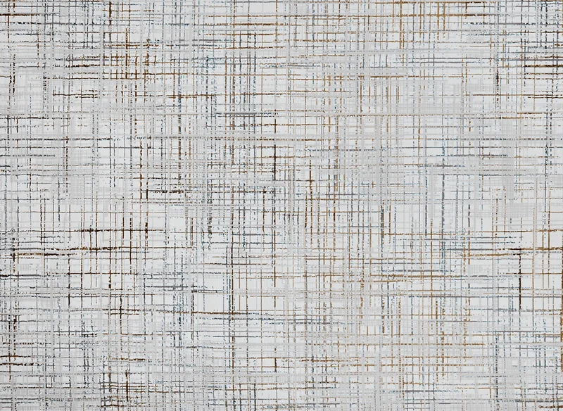 Alfombra con motivo de cuadrícula beige y azul 160 x 230 cm GRIND