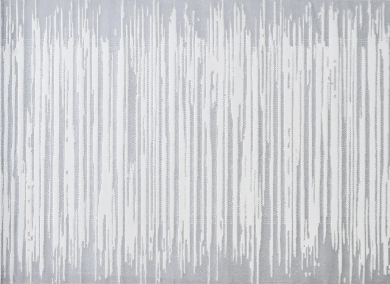 Alfombra gris y blanca 200 x 290 cm FROST