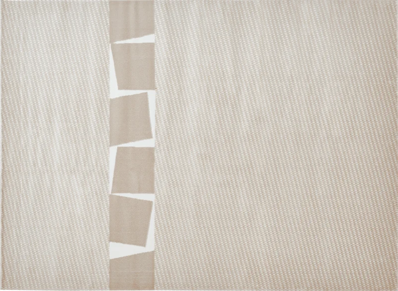Alfombra minimalista beige y blanca 160 x 230 cm RIBBON