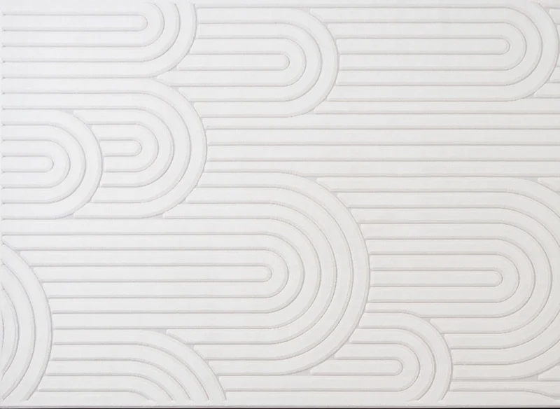 Alfombra blanco roto con relieve geométrico 192 x 290 cm AFINA