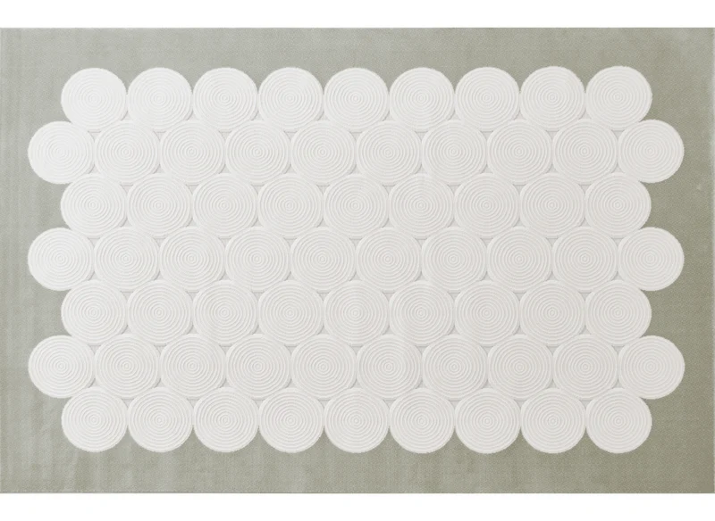 Alfombra asimétrica redonda blanco crudo 154 x 230 cm CLARA