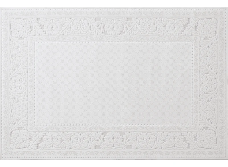 Alfombra blanca crudo efecto moldura parisina 192 x 290 cm CESAR