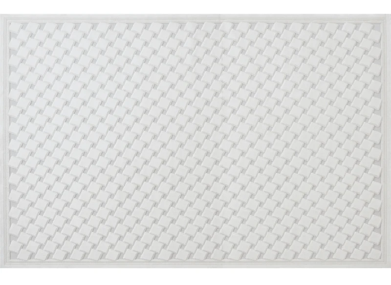 Alfombra blanca crudo formas cuadradas 192 x 290 cm LERIS