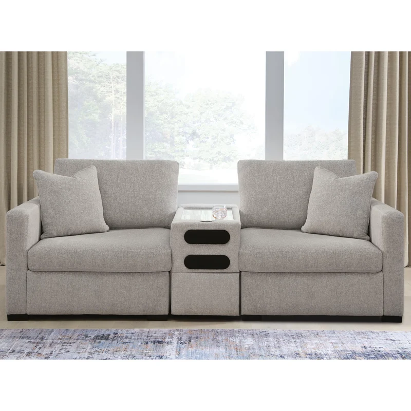 Benchcraft ModMax Luxe Stationary Fabric Loveseat with Console 6860527/6860564/6860565