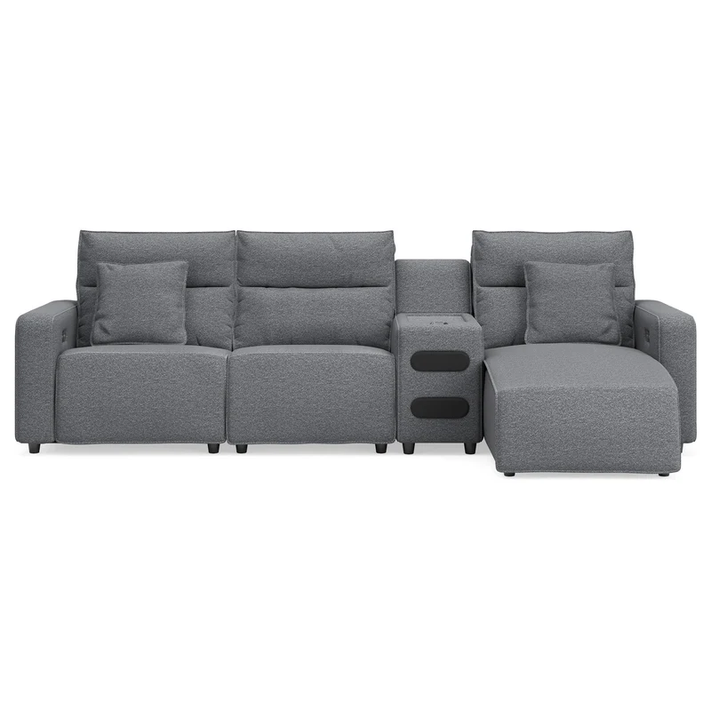 Signature Design by Ashley Modmax 65906S24 4 pc Reclining Sectional with Chaise and Audio Console