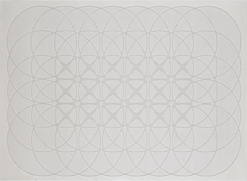 Alfombra gris con motivos de rosetas 160 x 230 cm SINGAPOUR