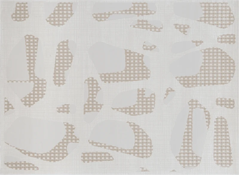 Alfombra gris estampada 200 x 290 cm BRUME
