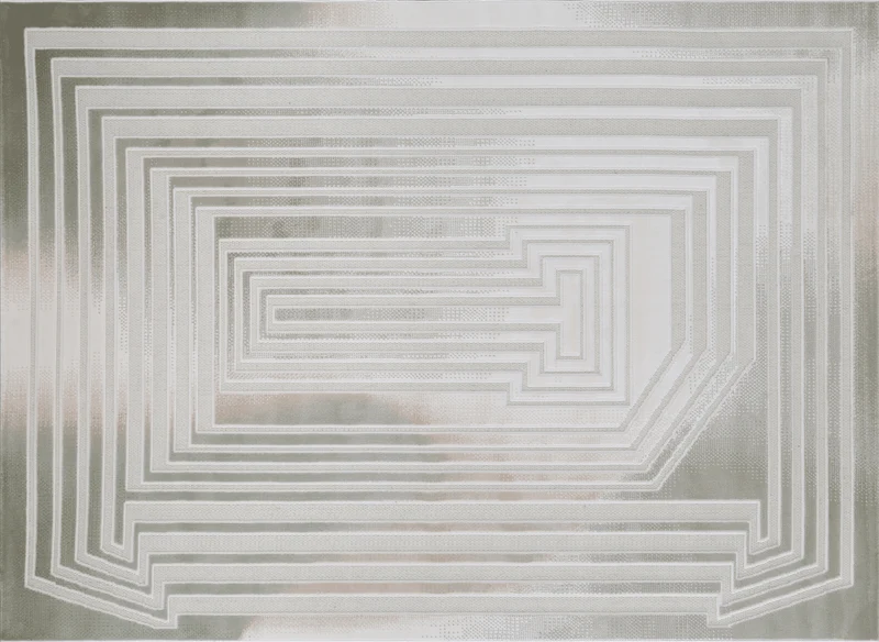 Alfombra gris con motivos lineales 200 x 290 cm PERTONA