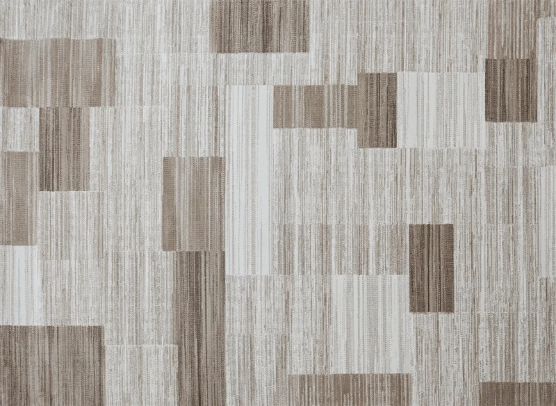 Alfombra beige con motivos rectangulares 160 x 230 cm NOMADE