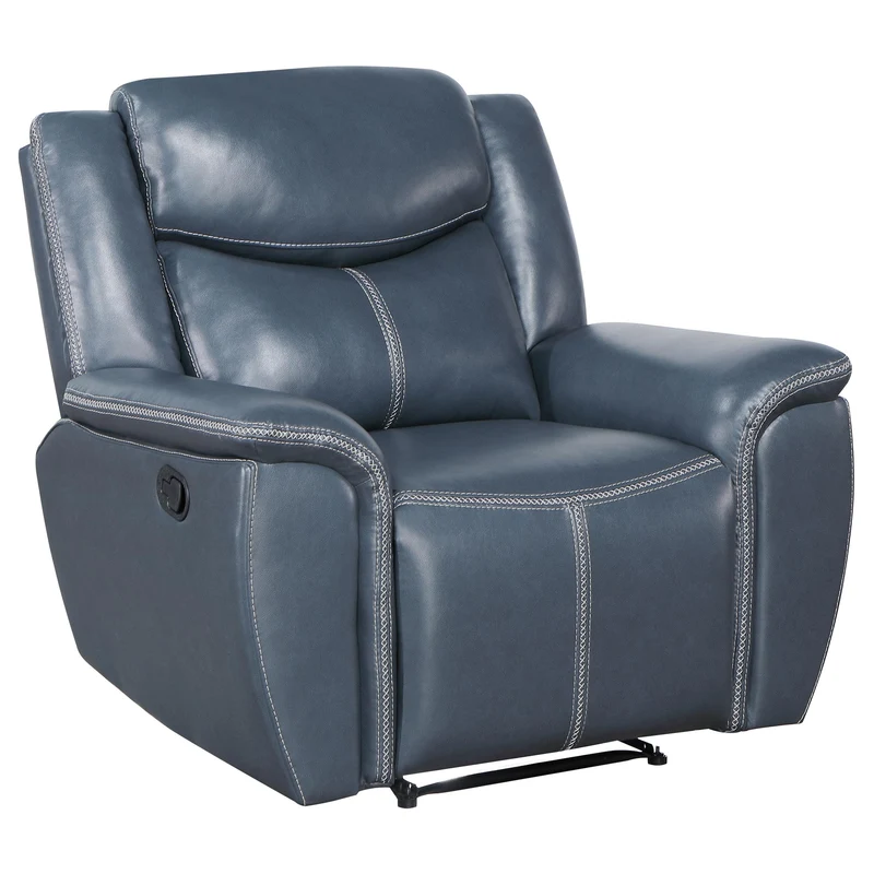 Coaster Furniture Sloane 610273 Upholstered Padded Arm Recliner Chair - Blue