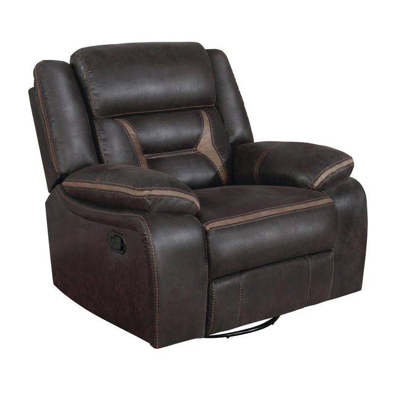 Coaster Furniture Greer 651356 Upholstered Swivel Glider Recliner Chair - Brown